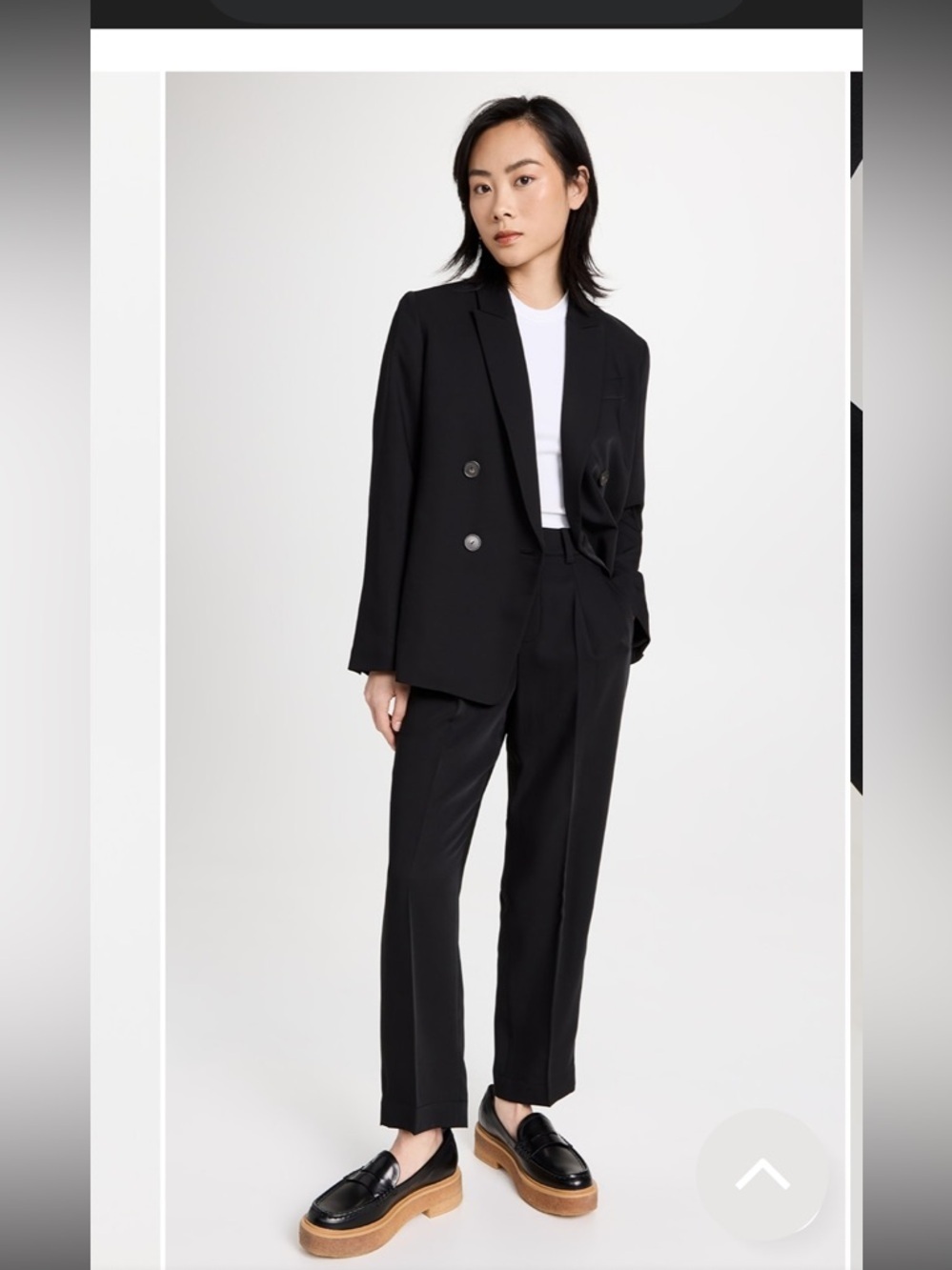 Vince
Crepe Suiting Blazer $700 black double breasted spring designer classic